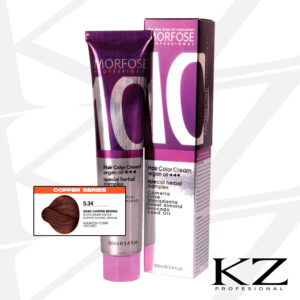 10 Hair Color Cream 100ml Dark Copper Brown 5.34 - Tinte de Cabello Profesional - MORFOSE