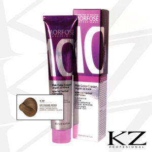 10 Hair Color Cream 100ml Hot Caramel Brown 7.77 - Tinte de Cabello Profesional - MORFOSE