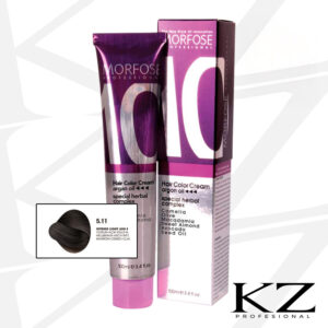 10 Hair Color Cream 100ml Light Ash Brown 5.11  - Tinte de Cabello Profesional - MORFOSE