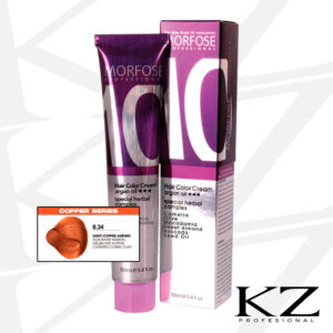 10 Hair Color Cream 100ml Light Copper Auburn 8.34 - Tinte de Cabello Profesional - MORFOSE