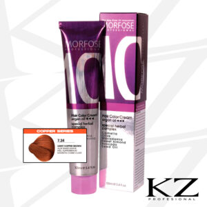 10 Hair Color Cream 100ml Light Copper Brown  7.34 - Tinte de Cabello Profesional - MORFOSE