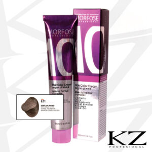 10 Hair Color Cream  6.71- Dark Ash Brown 100 Ml - Tinte de Cabello Profesional - MORFOSE