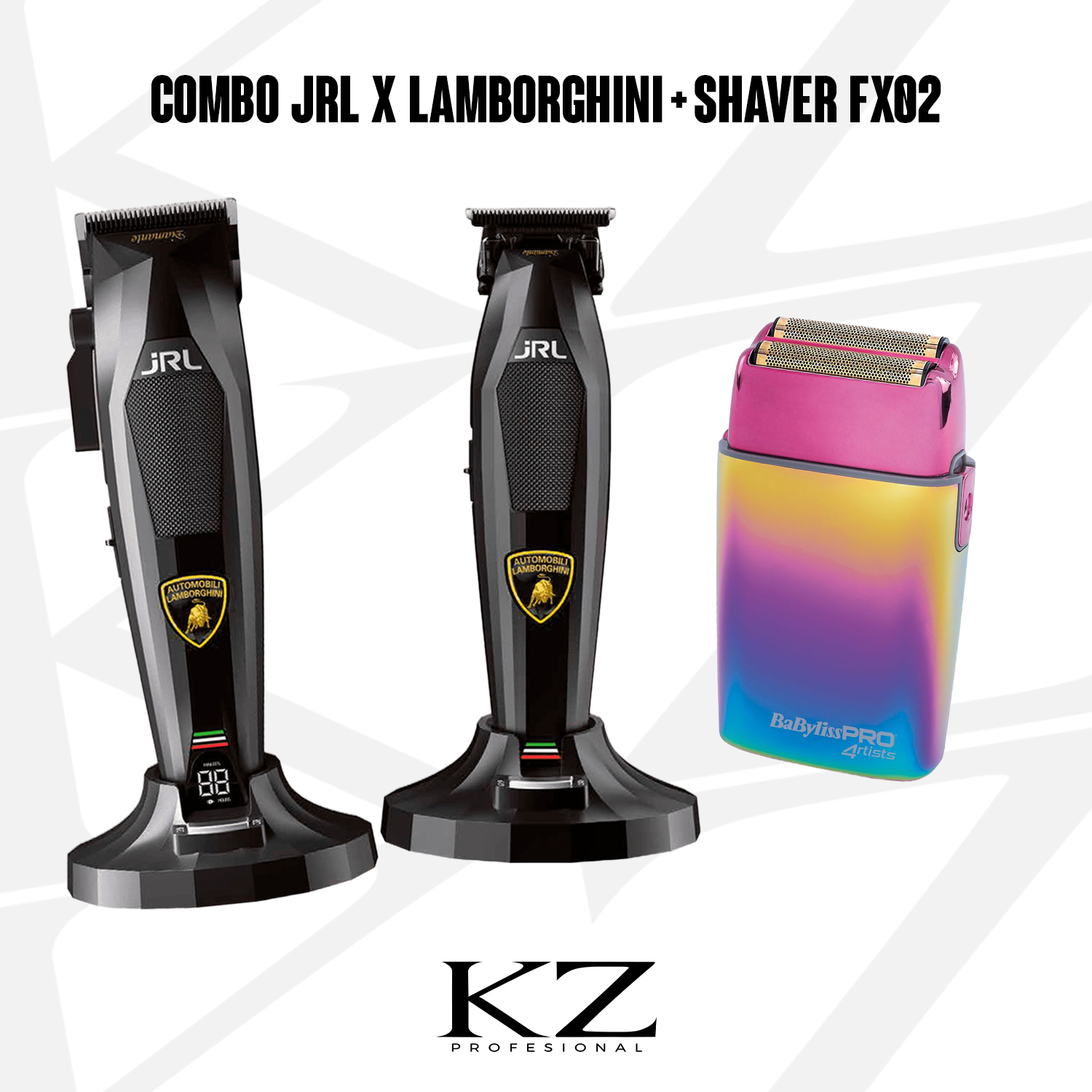 Combo 4 - JRL Lamborghini Clipper + Trimmer Negra + FX02 Shaver Babyliss - Imagen 3