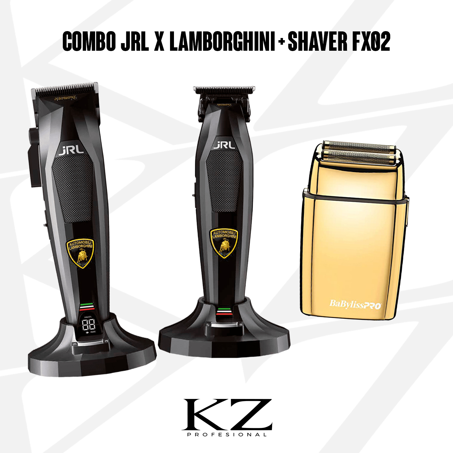Combo 4 - JRL Lamborghini Clipper + Trimmer Negra + FX02 Shaver Babyliss - Imagen 2