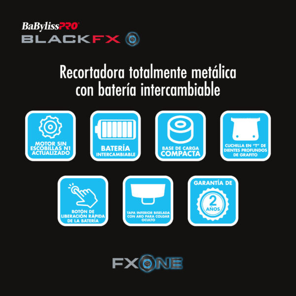 FXONE Matte Black Skeleton FX799MBE- BABYLISS - Imagen 5